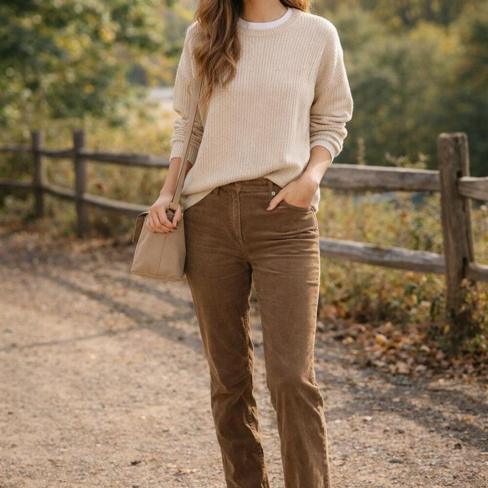 J.‎ Jill Brown Corduroy Pants Size 8 Tall